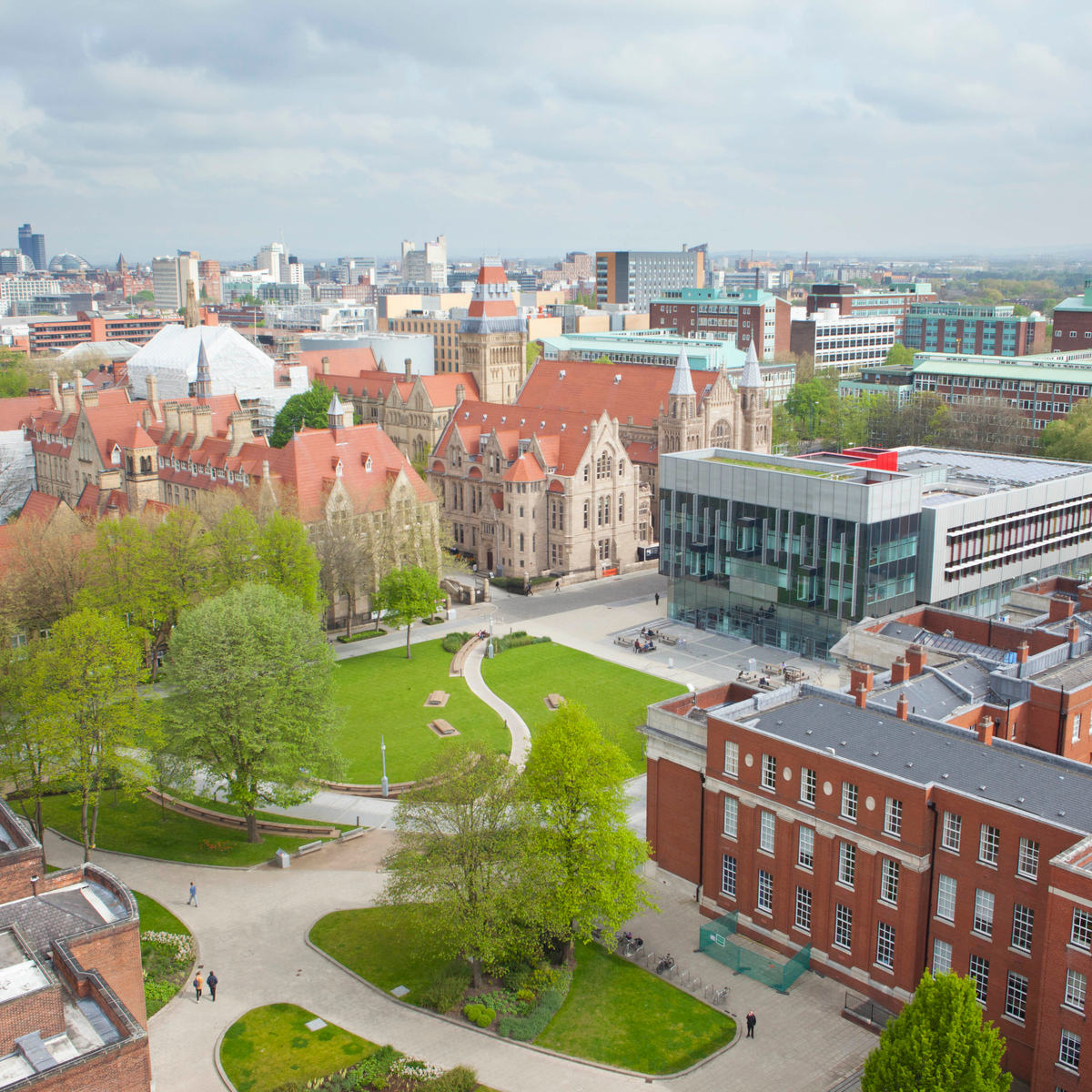 Aerial view of University of Manchester